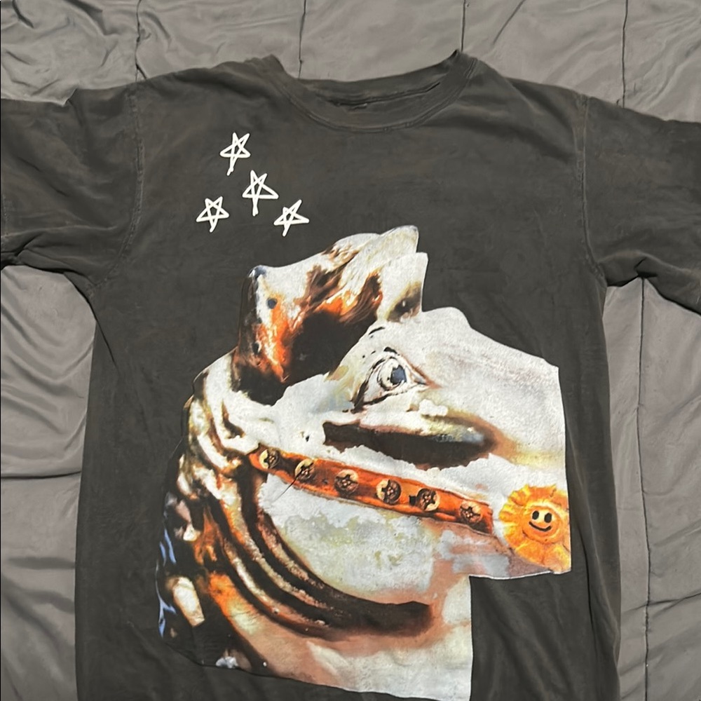 Travis Scott Black and Orange Artistic Shirt